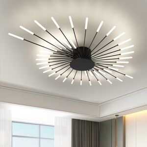 RRBEST Hanranhan Modern 42-Light 128cm LED Integrated Sputnik Semi Flush Mount Black 8.9cm H X 325.12cm W X 325.12cm D RRBEST Hanranhan Modern 42-Light 128cm LED Integrated Sputnik Semi Flush Mount Black 8.9cm H X 325.12cm W X 325.12cm D