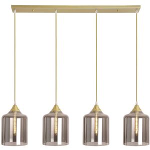 Ebern Designs 4 - Light Kitchen Island Jar Pendant Gold/Smoke 130cm H X 100cm W X 8cm D Ebern Designs 4 - Light Kitchen Island Jar Pendant Gold/Smoke 130cm H X 100cm W X 8cm D