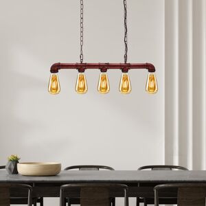 Borough Wharf Kleinschmidt 5-Light Kitchen Island Bulb Pendant Rustic Red 110cm H X 22cm W X 22cm D Borough Wharf Kleinschmidt 5-Light Kitchen Island Bulb Pendant Rustic Red 110cm H X 22cm W X 22cm D