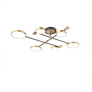 Canora Grey Amoure 6-Light 120cm LED Semi Flush Mount Gold;Gold 19cm H X 120cm W X 27cm D Canora Grey Amoure 6-Light 120cm LED Semi Flush Mount Gold;Gold 19cm H X 120cm W X 27cm D