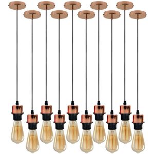Borough Wharf Bithlo 10x Industrial E27 single Pendant Light Holder Set – Williston Forge Adjustable Ceiling Fittings with 95cm Cable for Home or Commercial Use Rose Gold 103.5cm H X 10cm W X 10cm D Borough Wharf Bithlo 10x Industrial E27 single Pendant Light Holder Set – Williston Forge Adjustable Ceiling Fittings with 95cm Cable for Home or Commercial Use Rose Gold 103.5cm H X 10cm W X 10cm D