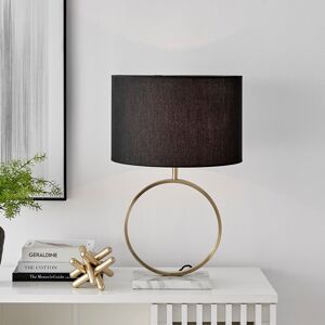 Fairmont Park Andrin Gold & White Shade Metal Halo Marble Stand Table Lamp Light (Including Bulb) Black 61cm H X 36cm W X 36cm D Fairmont Park Andrin Gold & White Shade Metal Halo Marble Stand Table Lamp Light (Including Bulb) Black 61cm H X 36cm W X 36cm D
