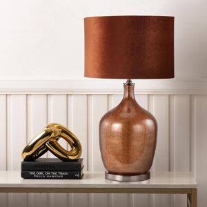 Canora Grey Alyette 76cm Living Room Table Lamp with Glass Base, Velvet Shade Bedside Buffet Lamp for Bedroom Brown 76cm H X 43cm W X 43cm D Canora Grey Alyette 76cm Living Room Table Lamp with Glass Base, Velvet Shade Bedside Buffet Lamp for Bedroom Brown 76cm H X 43cm W X 43cm D