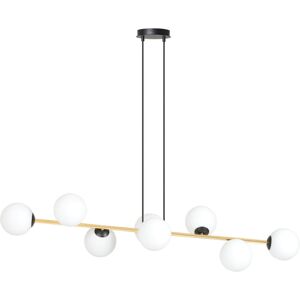 Canora Grey Ambyr 8-Light Kitchen Island Globe Pendant Black/White 100cm H X 140cm W Canora Grey Ambyr 8-Light Kitchen Island Globe Pendant Black/White 100cm H X 140cm W