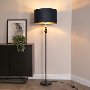 ClassicLiving Aaiza Stacked Ball Floor Lamp with Velvet with Inner Lamp Shade Matte/Black/Gold 145cm H X 45cm W X 45cm D ClassicLiving Aaiza Stacked Ball Floor Lamp with Velvet with Inner Lamp Shade Matte/Black/Gold 145cm H X 45cm W X 45cm D