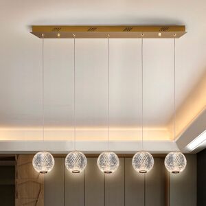 Canora Grey Sarmiento 5-Light Kitchen Island Globe LED Pendant Gold/Clear 15cm H X 12cm W X 12cm D Canora Grey Sarmiento 5-Light Kitchen Island Globe LED Pendant Gold/Clear 15cm H X 12cm W X 12cm D