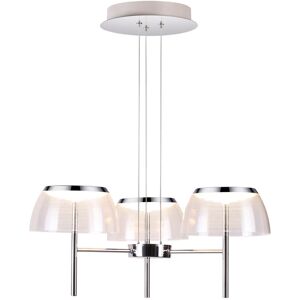 Metro Crumley 3-Light LED Shaded Chandelier Chrome 60cm W X 60cm D Metro Crumley 3-Light LED Shaded Chandelier Chrome 60cm W X 60cm D