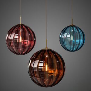 Fairmont Park Modern Indoor Pendant Light – Ribbed Globe Glass Shade Ceiling Light for Kitchen Blue Fairmont Park Modern Indoor Pendant Light – Ribbed Globe Glass Shade Ceiling Light for Kitchen Blue