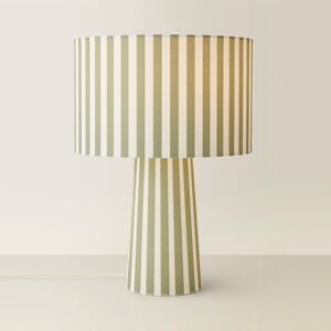17 Stories Thorley Green and Cream Stripe Drum Shade Full Fabric Table Lamp with LED Bulb Green 40cm H X 28cm W X 28cm D 17 Stories Thorley Green and Cream Stripe Drum Shade Full Fabric Table Lamp with LED Bulb Green 40cm H X 28cm W X 28cm D