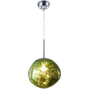 Metro Lava Pendant Light – Modern Melted Glass Ceiling Light With Mirror Finish For Living Room Or Bedroom Silver/Green 120cm H x 20cm W x 20cm D Metro Lava Pendant Light – Modern Melted Glass Ceiling Light With Mirror Finish For Living Room Or Bedroom Silver/Green 120cm H x 20cm W x 20cm D