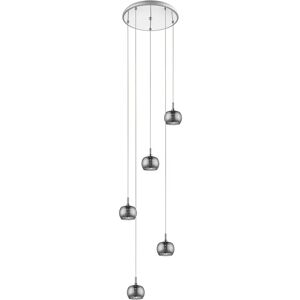 Ivy Bronx Bia 5 - Light Cluster Globe Pendant Chrome 75cm H X 43cm W X 43cm D Ivy Bronx Bia 5 - Light Cluster Globe Pendant Chrome 75cm H X 43cm W X 43cm D