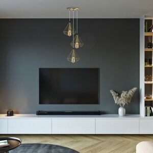 Fairmont Park Marshall 3-Light Cluster Geometric Pendant with PVC Accents Gold 124cm H X 32.5cm W X 32.5cm D Fairmont Park Marshall 3-Light Cluster Geometric Pendant with PVC Accents Gold 124cm H X 32.5cm W X 32.5cm D