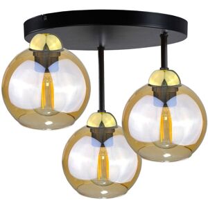 Keter Lighting 3-Light 30cm Semi Flush Mount Black/Gold 35cm H X 30cm W X 30cm D Keter Lighting 3-Light 30cm Semi Flush Mount Black/Gold 35cm H X 30cm W X 30cm D