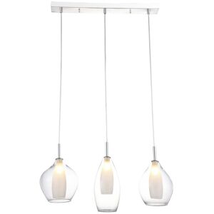 Azzardo Amber Milano 3-Light Kitchen Island Pendant Chrome 25cm H X 60cm W X 16cm D Azzardo Amber Milano 3-Light Kitchen Island Pendant Chrome 25cm H X 60cm W X 16cm D