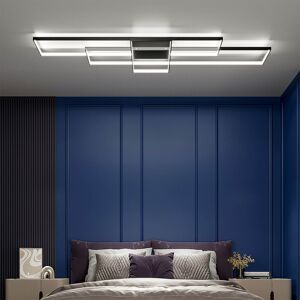 Latitude Run Rine 3-Light 90cm Neutral Style Rectangular LED Flush Mount Black 10cm H X 90cm W X 90cm D Latitude Run Rine 3-Light 90cm Neutral Style Rectangular LED Flush Mount Black 10cm H X 90cm W X 90cm D