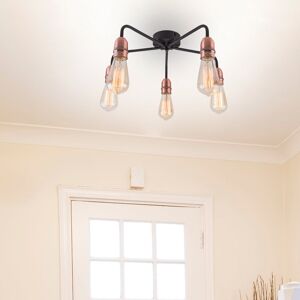 George Oliver Niamh 5-Light Semi Flush Mount Copper;Black 16cm H X 48cm W X 48cm D George Oliver Niamh 5-Light Semi Flush Mount Copper;Black 16cm H X 48cm W X 48cm D