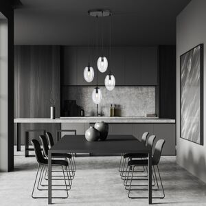 Metro Amanjot 4-Light Cluster Geometric Pendant Clear 100cm H X 40cm W Metro Amanjot 4-Light Cluster Geometric Pendant Clear 100cm H X 40cm W