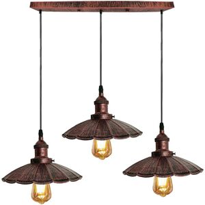 ClassicLiving Arturo 3 - Light Kitchen Island Dome Pendant Rustic Red 50cm H X 114cm W X 114cm D ClassicLiving Arturo 3 - Light Kitchen Island Dome Pendant Rustic Red 50cm H X 114cm W X 114cm D