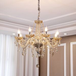 Mercer41 Aleah Crystal Chandelier Chrome 60cm H x 76cm W x 76cm D Mercer41 Aleah Crystal Chandelier Chrome 60cm H x 76cm W x 76cm D
