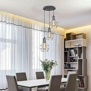 Borough Wharf Vintage 3-Light Cage Pendant – Adjustable Height ????? Hanging Light Brushed Silver 121cm H X 20cm W X 20cm D Borough Wharf Vintage 3-Light Cage Pendant – Adjustable Height ????? Hanging Light Brushed Silver 121cm H X 20cm W X 20cm D