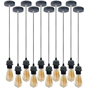 Borough Wharf Bithlo 10x Industrial E27 single Pendant Light Holder Set – Williston Forge Adjustable Ceiling Fittings with 95cm Cable for Home or Commercial Use Grey 103.5cm H X 10cm W X 10cm D Borough Wharf Bithlo 10x Industrial E27 single Pendant Light Holder Set – Williston Forge Adjustable Ceiling Fittings with 95cm Cable for Home or Commercial Use Grey 103.5cm H X 10cm W X 10cm D