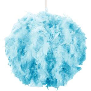 Latitude Run Eye-Catching and Modern Genuine Feather Decorated Pendant Light Shade Teal 30cm H x 40cm W x 40cm D Latitude Run Eye-Catching and Modern Genuine Feather Decorated Pendant Light Shade Teal 30cm H x 40cm W x 40cm D
