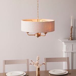 Canora Grey Landover 3lt Pendant light finished in Vintage Brass and Natural Brass 22cm H X 45cm W X 45cm D Canora Grey Landover 3lt Pendant light finished in Vintage Brass and Natural Brass 22cm H X 45cm W X 45cm D