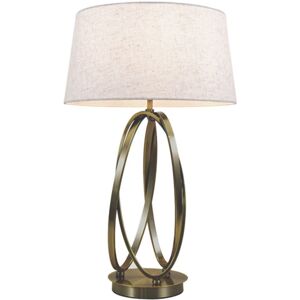 Canora Grey Trinity Table Lamp Antique Brass C/W Shade Silver 62cm H X 39cm W X 39cm D Canora Grey Trinity Table Lamp Antique Brass C/W Shade Silver 62cm H X 39cm W X 39cm D