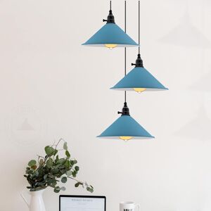 17 Stories 3-Light Cone Pendant Light – Industrial Kitchen Island Ceiling Fixture with Adjustable Height & E27 Bulbs Blue 17 Stories 3-Light Cone Pendant Light – Industrial Kitchen Island Ceiling Fixture with Adjustable Height & E27 Bulbs Blue