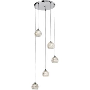 Mercer41 Heiser 5-Light Cluster Dome Pendant Polished Chrome 25cm H X 35cm W X 35cm D Mercer41 Heiser 5-Light Cluster Dome Pendant Polished Chrome 25cm H X 35cm W X 35cm D