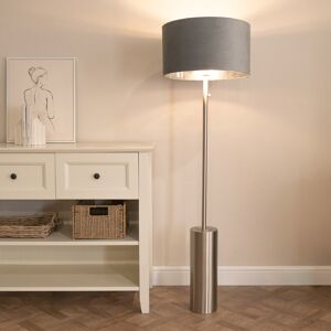 Fairmont Park Ailanny Dimmable Floor Lamp with Velvet with Inner Lamp Shade Grey/Chrome 150cm H X 45cm W X 45cm D Fairmont Park Ailanny Dimmable Floor Lamp with Velvet with Inner Lamp Shade Grey/Chrome 150cm H X 45cm W X 45cm D