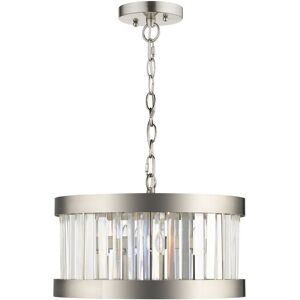 Canora Grey Brock 3 - Light Drum Pendant Satin Chrome 25cm H X 45cm W X 45cm D Canora Grey Brock 3 - Light Drum Pendant Satin Chrome 25cm H X 45cm W X 45cm D