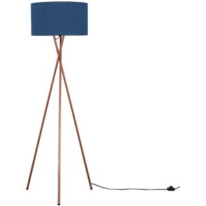 Latitude Run Mishler 155cm Camden Tripod Copper Floor Lamp with Large Reni Shade Navy Blue 155cm H X 62cm W X 62cm D Latitude Run Mishler 155cm Camden Tripod Copper Floor Lamp with Large Reni Shade Navy Blue 155cm H X 62cm W X 62cm D