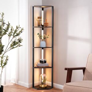 Metro 163Cm Led Corner Floor Lamps With Shelves, 4 Layers Wood Dimmable Standing Lamp 163cm H X 25.5cm W X 42.5cm D Metro 163Cm Led Corner Floor Lamps With Shelves, 4 Layers Wood Dimmable Standing Lamp 163cm H X 25.5cm W X 42.5cm D