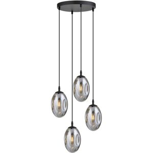 Metro Amanjot 4-Light Cluster Geometric Pendant Grey 100cm H X 40cm W Metro Amanjot 4-Light Cluster Geometric Pendant Grey 100cm H X 40cm W