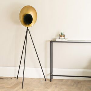 George Oliver Rockbridge Metal Integrated LED Tripod Metallic Shade Floor Lamp Black 150cm H X 59cm W X 59cm D George Oliver Rockbridge Metal Integrated LED Tripod Metallic Shade Floor Lamp Black 150cm H X 59cm W X 59cm D