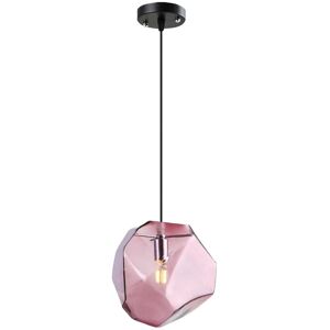 Metro Modern Colourful Glass Ceiling Pendant Light Metal Fixture G9 Bulb Kitchen -pink-25cm Pink 25cm H X 25cm W X 25cm D Metro Modern Colourful Glass Ceiling Pendant Light Metal Fixture G9 Bulb Kitchen -pink-25cm Pink 25cm H X 25cm W X 25cm D