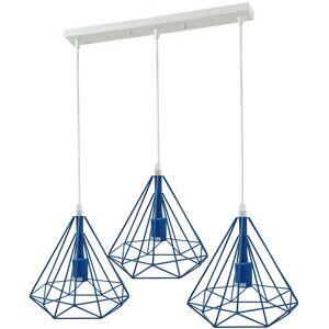 George Oliver Hessle 3 - Light Kitchen Island Geometric Pendant with PVC Accents Blue 125cm H X 50cm W George Oliver Hessle 3 - Light Kitchen Island Geometric Pendant with PVC Accents Blue 125cm H X 50cm W