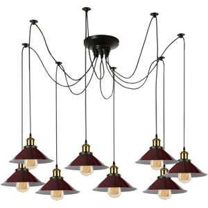 Longshore Tides Vintage Industrial Chandelier Spider Light 8 Way Hanging Ceiling Pendant Lights Burgundy 200cm H X 22cm W X 22cm D Longshore Tides Vintage Industrial Chandelier Spider Light 8 Way Hanging Ceiling Pendant Lights Burgundy 200cm H X 22cm W X 22cm D