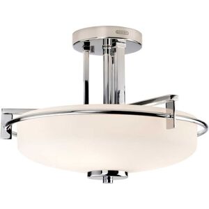 Metro Webster 3-Light Semi Flush Mount Polished Chrome 29.1cm H X 41.6cm W X 41.6cm D Metro Webster 3-Light Semi Flush Mount Polished Chrome 29.1cm H X 41.6cm W X 41.6cm D