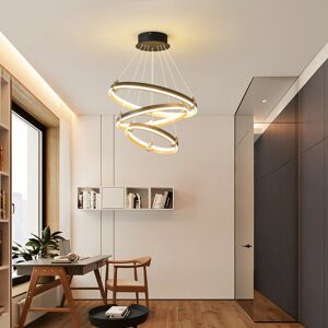 Mercer41 Adalynn 3 Rings Acrylic LED Tiered Chandelier,Dimmable Modern Pendant Light for Kitchen Living Room Bedroom Gold;Matte Black 50cm W X 50cm D Mercer41 Adalynn 3 Rings Acrylic LED Tiered Chandelier,Dimmable Modern Pendant Light for Kitchen Living Room Bedroom Gold;Matte Black 50cm W X 50cm D