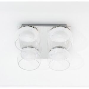 Fairmont Park Adelyna Glass LED Flush Mount Chrome/Clear 11cm H X 28cm W X 28cm D Fairmont Park Adelyna Glass LED Flush Mount Chrome/Clear 11cm H X 28cm W X 28cm D