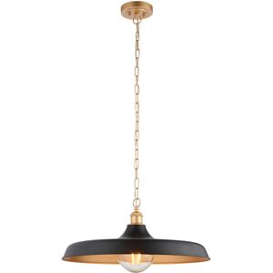 Longshore Tides Colbert 1-Light Dome Pendant Matt Black/Satin Gold 169cm H X 50cm W X 50cm D Longshore Tides Colbert 1-Light Dome Pendant Matt Black/Satin Gold 169cm H X 50cm W X 50cm D