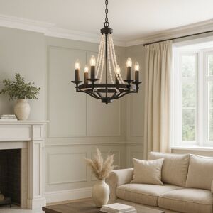 Fleur De Lis Living Darell 6 - Lights Dimmable Ceiling Light Matte Black 54.7cm H X 50cm W X 50cm D Fleur De Lis Living Darell 6 - Lights Dimmable Ceiling Light Matte Black 54.7cm H X 50cm W X 50cm D