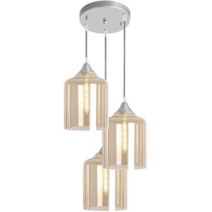 George Oliver Beeman 3 - Light Cluster Cylinder Pendant Silver/Amber George Oliver Beeman 3 - Light Cluster Cylinder Pendant Silver/Amber