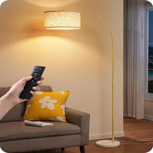 George Oliver Floor Lamp, Arc Standing Lamp With Rotatable Lamp Head Gold/White 176cm H X 26cm W X 26cm D George Oliver Floor Lamp, Arc Standing Lamp With Rotatable Lamp Head Gold/White 176cm H X 26cm W X 26cm D