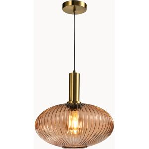 Canora Grey Avyn - Modern Gold Copper Chandelier Pendant Light – Ribbed Glass Jar Shade, LED Ceiling Light Fixture with E27 Socket Natural Canora Grey Avyn - Modern Gold Copper Chandelier Pendant Light – Ribbed Glass Jar Shade, LED Ceiling Light Fixture with E27 Socket Natural
