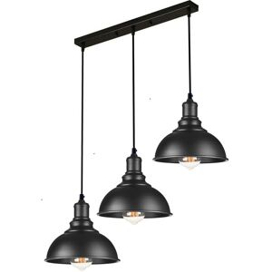 Vintage 3-Way Light Pendant for Kitchen Island - Modern Industrial Rustic Lighting by Brambly Cottage for Dining Room & Bar Black Vintage 3-Way Light Pendant for Kitchen Island - Modern Industrial Rustic Lighting by Brambly Cottage for Dining Room & Bar Black