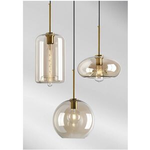 Fairmont Park Modern Vintage Glass Ceiling Pendant Light – E27 Bulb Holder Shade for Kitchen Gold 15cm H X 28cm W Fairmont Park Modern Vintage Glass Ceiling Pendant Light – E27 Bulb Holder Shade for Kitchen Gold 15cm H X 28cm W