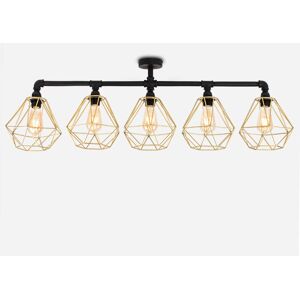 Borough Wharf Hanley 5 - Light 108cm Flush Mount Gold 33cm H X 108cm W X 20cm D Borough Wharf Hanley 5 - Light 108cm Flush Mount Gold 33cm H X 108cm W X 20cm D